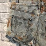 Free People  Floral Distressed Cutoff Denim Shorts Photo 6