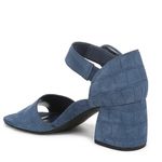 Vionic Chardonnay Croco Embossed Suede Dress Dark Denim Sandals Size 7.5 Photo 2