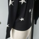 Rachel Zoe BLACK W/WHITE STARS WARM&THICK CREW NECK SWEATER SZ MEDIUM Photo 4