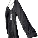 Future Collective Black Denim Long Sleeve Bustier Zipper Dress Size 14 NWT Photo 3