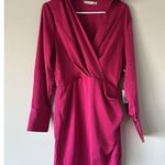 Black Tape Pink Ruched Satin Wrap Dress Size Medium Cocktail Special Occasion Photo 1