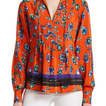 Derek Lam  10 Crosby Floral 100% Silk Blouse Size 6 Long‎ Sleeve Lightweight Chic Photo 0