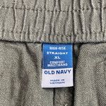 Old Navy High-Rise Straight Pants Womens Size XL Green Linen Rayon Comfort Waist Photo 3