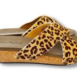 Boutique by Corkys Hazel Too Leopard Cheetah Wedge Doublestrap Slide Sandals 9 Brown Photo 0