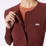 FIGS Layton Crewneck Wide Leg ScrubJumpsuit in Walnut, Size Medium Photo 2