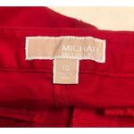 Michael Kors  Sz 10 Red Cotton Stretch Chino Zipper Pockets Taper Dress Pants Photo 5