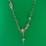 Moonstone Star Pendant Necklace for Men Women Streetwear Hip Hop Unisex Necklace Silver Photo 0