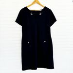 Tommy Hilfiger Navy Blue Scuba Crepe Grommet Detail Pocket Dress Size 14 Photo 2