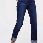 Loft ✨ Modern Frayed Cuff Straight Leg Sz 29 Jeans Vivid Dark✨ Photo 0