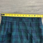 Vintage 80s Blue Green Tartan Plaid 100% Wool Above the Knee Skirt 10 Photo 6