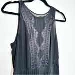 Sandro Black Lace Pleated Midi Dress Photo 3