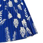 Leo & Ugo Royal Blue Bold Print Midi Dress Sleeveless Stretch Pleated Size Small Photo 7