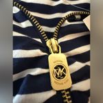 Michael Kors Michael  Women’s Navy White Striped Half Zip Polo Shirt NWT Large Photo 10