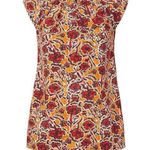 Marni Women's S Orange Multi Floral Blouse Short Sleeve Top Photo 0