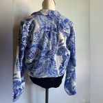 Made in Italy bodysuit S/M fit long sleeve blue coral open front PL Size M Photo 3