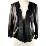 Anthropologie Sequined Open Jacket Shonda Black Cropped Evening Party Small NWT Photo 8