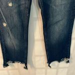 Free People  Blue Maggie Whiskered Faded Cotton Cropped Raw Hem Jeans Size 26 Photo 3