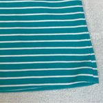Talbots  Size 10 Striped Teal Turquoise Women's Midi Skirt Stretch Pockets A-Line Photo 2