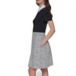Karl Lagerfeld Paris Black & White Collared Tweed Dress – Size 8 – NWT Photo 3