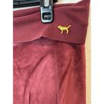 Victoria's Secret  ‎ Y2K Pink Velour Pants Fold Over Bootcut In Burgundy Size M Photo 4