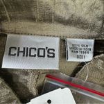 Chico's Chico’s Galla 100% Silk Button Front Long Sleeve Tunic in Champagne Gold 1/M Photo 6