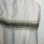 Harvé Benard Herve Bernard Linen Blend Dress | Size 8 | Cream & Tan Trim | Sleeveless Photo 5