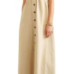 NANUSHKA Kaia Denim Button-Front Maxi Dress w/ Removable Straps Photo 1