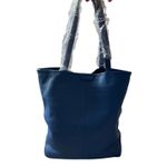 Leatherology Uptown Vertical Tote Bag Navy Blue Size Large Photo 5