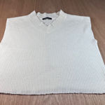 Sugar + Lips Cream Knit Sleeveless Sweater Vest M Ribbed V Photo 0