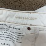 American Eagle Outfitters AEO Wide Leg Crop Stretch Jeans Raw Hem Off-White 20 Photo 10