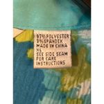 Fred David  Womens Short Sleeve V-Neck Button Up Shirt Blue Green Size XL (5334) Photo 3