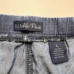 Wishful park Women's Drawstring Chambray Elastic Waist Band Shorts Sz L Photo 4