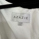 Azazie  Elegant White Long Sleeve Square Neck Wedding Dress with Button Detailing Photo 5