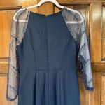 JJ's House JJ’s House Dark Navy Evening Gown Size 8 Beaded Sleeve Floor Length Formal Dress Photo 6