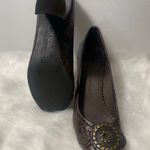 Jack Rogers Marlo Brown Leather Gold Hardware Heel Size 7 1/2M Photo 6
