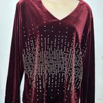 Upper East Side Women's velour suit with rhinestones. Size L. $45. Photo 3