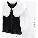 ZARA NWT PUFF SLEEVE TOP Poplin Feminine Grandma core Size medium Photo 3