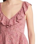 Madewell Floral Ruffle Neck Open Back Mini Dress in Vintage Quartz Size 0 NWT Photo 2