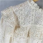 DÔEN Floryn Lace Trim Ruffle Long Sleeve Antique Walnut Small Photo 4