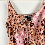 Paige  Women's Silk Cami Top Cream Tan Camel Floral Print Sleeveless S Photo 3