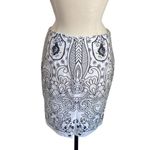 NEW YORK & COMPANY Pencil Skirt Womens Sz 6 White Lace Overlay Coquette Classic Photo 2