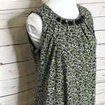 Josephine Chaus Josephine Studio Jeweled Collar Green & Black Sleeveless Blouse Petite Medium Photo 4