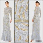 Mac Duggal  5124  Beaded Long Sleeve Evening Gown Dress Photo 2