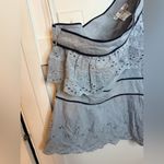 Venus Nwt Blue Eyelet One Shoulder Ruffle Blouse Photo 1