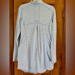 Duluth Trading Co. Dress Tunic Jacket Women’s Medium Blue White Stripe Full Zip Photo 6