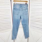 Old Navy High Rise OG Straight Raw Hew Mom Jeans Blue 4 Ankle Distressed Photo 2