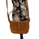 Brown Faux Leather Crossbody Shoulder Bag Purse Preppy Photo 2