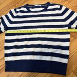 Reformation  Jeans Cashmere Blue White Stripe Sweater Size Small Photo 6