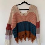 Miracle USA Distressed Color Block Sweater Photo 1