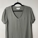 Bella Dahl La Jolla V-Neck Tee T-Shirt Short Mini Dress Soft Army Green Small Photo 3